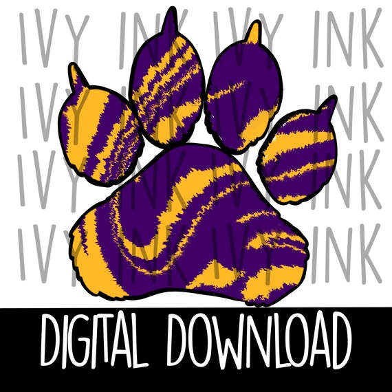 LSU Tiger Paw Print School Spirit Tye Dye Tie Dye - Etsy
