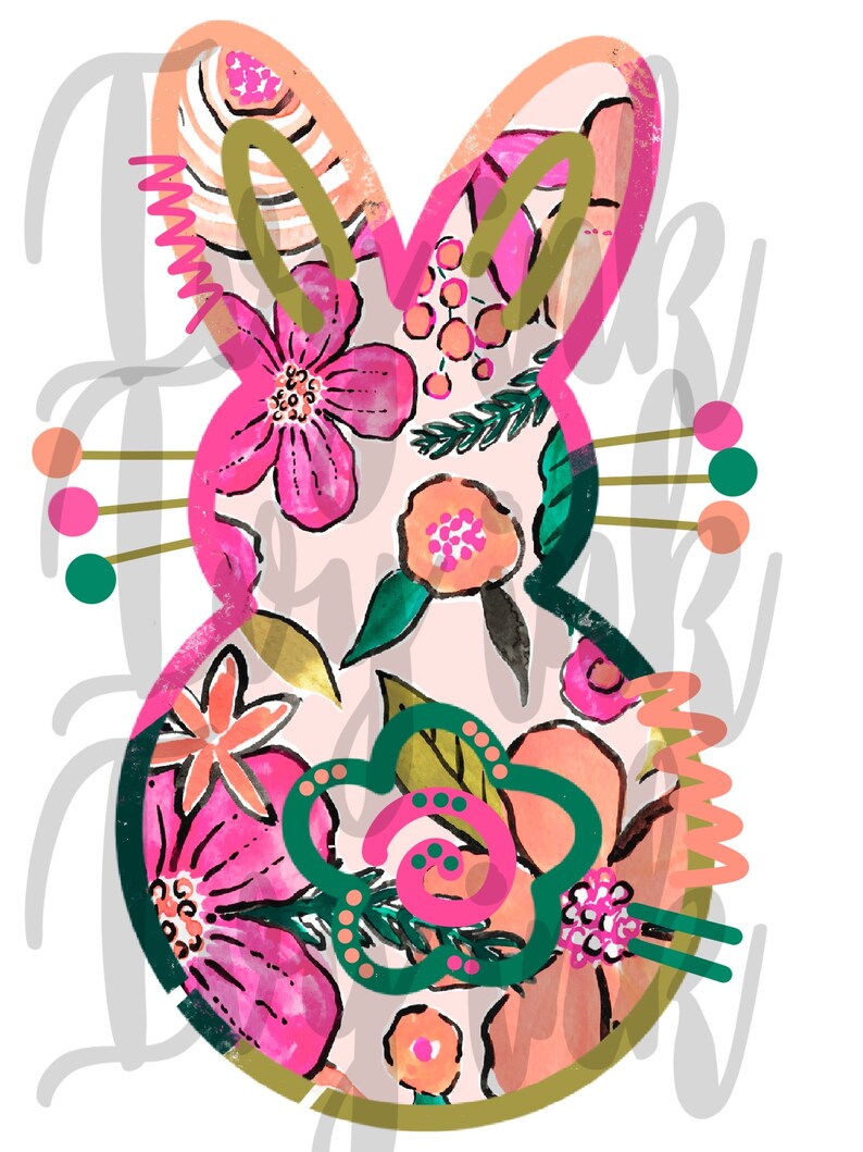 Lily Inspired Floral Happy Easter Rabbit Bunny Funky Cute Etsy