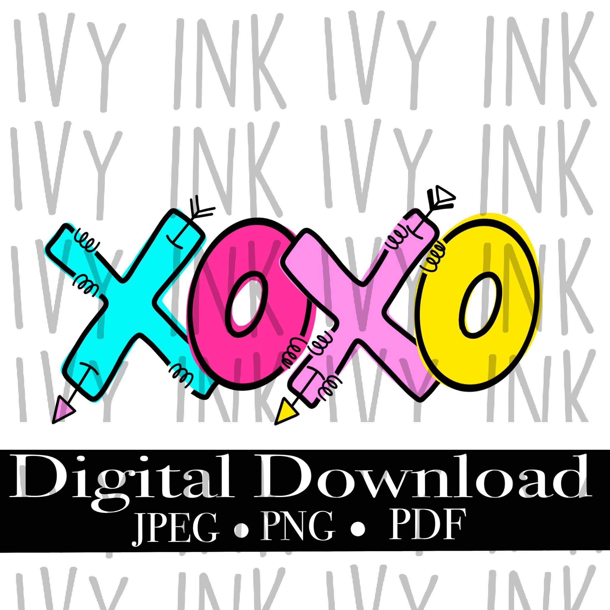Digital Download Sublimation Valentines Sublimation Design LOVE XOXO ...