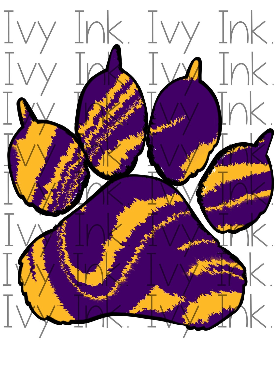 LSU Tiger Paw Print School Spirit Tye Dye Tie Dye - Etsy