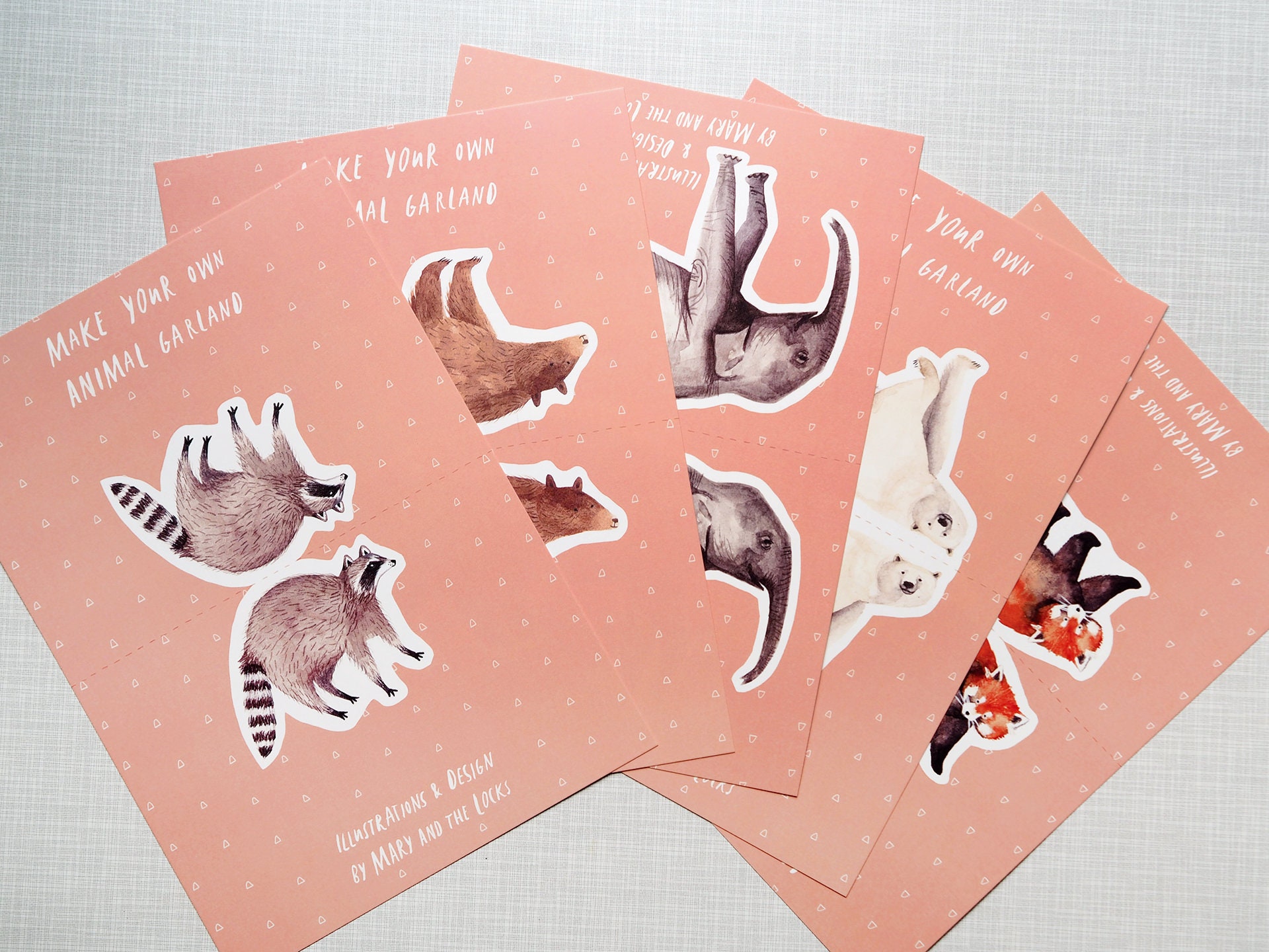 DIY Garland with Animals to print out at home Instant Etsy España