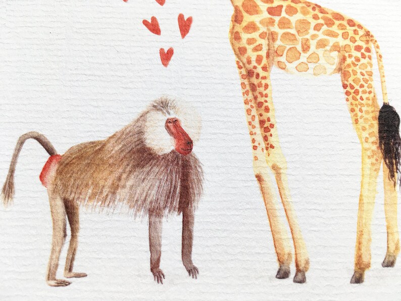 Animal Postcard with Bear x Hare or Giraffe x Baboon image 4