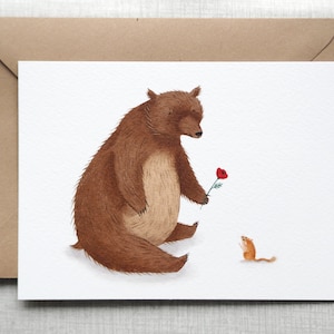 Valentine's card Bear & Mouse image 1