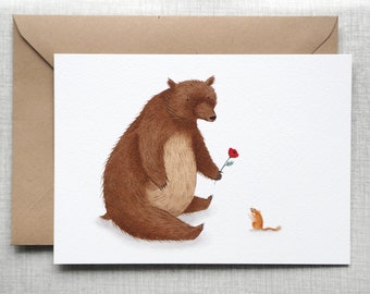 Valentine's card Bear & Mouse