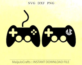 Game Controller SVG, Game Controller Monogramm Svg digitaler Download Dxf, Png Vinyl-Dateien, Cricut, Silhouette geschnitten Dateien Vektordatei, junge Svg