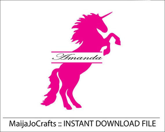 Download Split unicorn Monogram SVG cutting file dxf file Cricut | Etsy