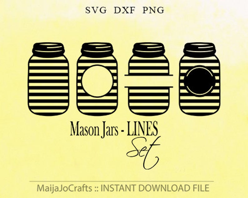 Download Mason Jar monogram SVG cut files DXF file instant download | Etsy