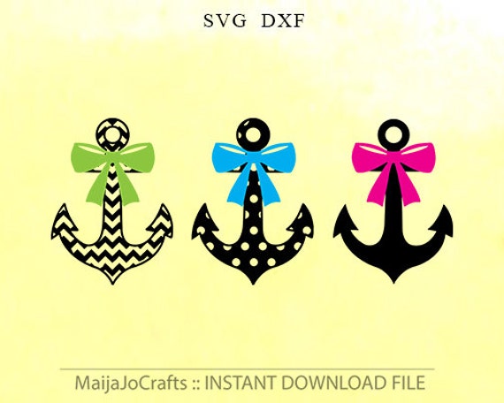 Anchor Bows Svg Dxf Cut File Instant Download Silhouette Cameo Etsy