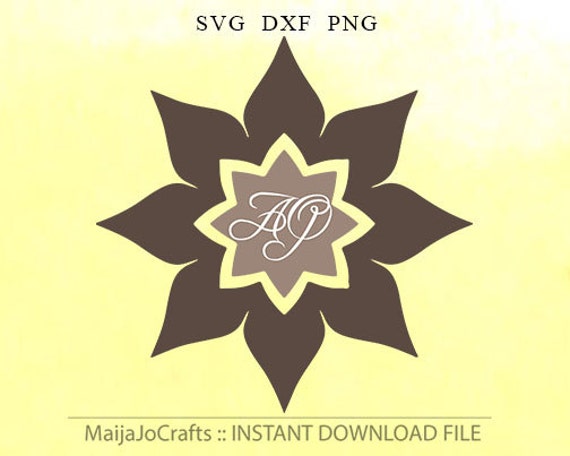 Download Flower Monogram Svg Frame Mandala Monogram Svg Silhouette Dxf Etsy