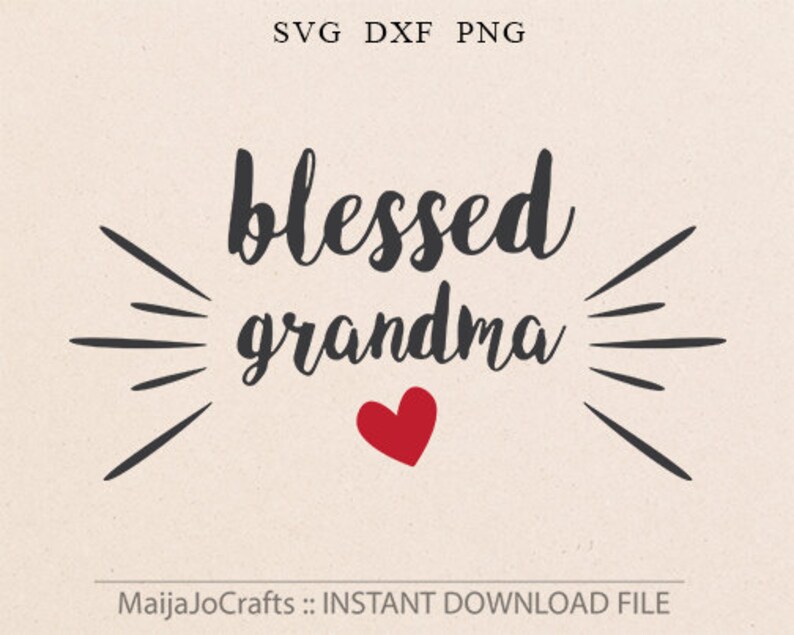 Download Blessed Grandma Heart Love Vinyl Decal Cutting File in Svg ...