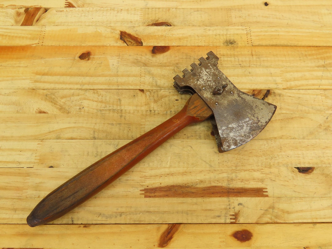 Vintage Meat Tenderizer Cleaver Double Blade Axe Butchers Tool Beef