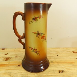 Vintage Handpainted Jean Pouyat Limoges Porcelain Tankard Pitcher Circa Made In France