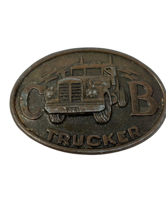 C B Trucker Brass Color Belt Buckle