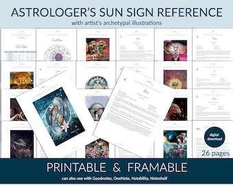 Guía de referencia rápida de los signos solares y el arte del zodíaco (descarga digital)