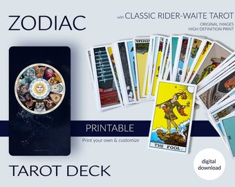 Rider-Waite Tarot Card Deck with Zodiac Signs (Digital Download)