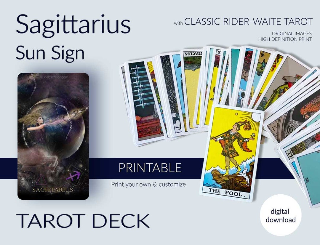 Printable Tarot Deck. Rider-waite Tarot Card Bundle With - Etsy
