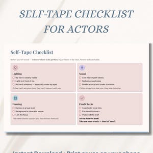 Checklista för skådespelares självinspelning – Ljus, ljud och inramning för audition (digital nedladdning)