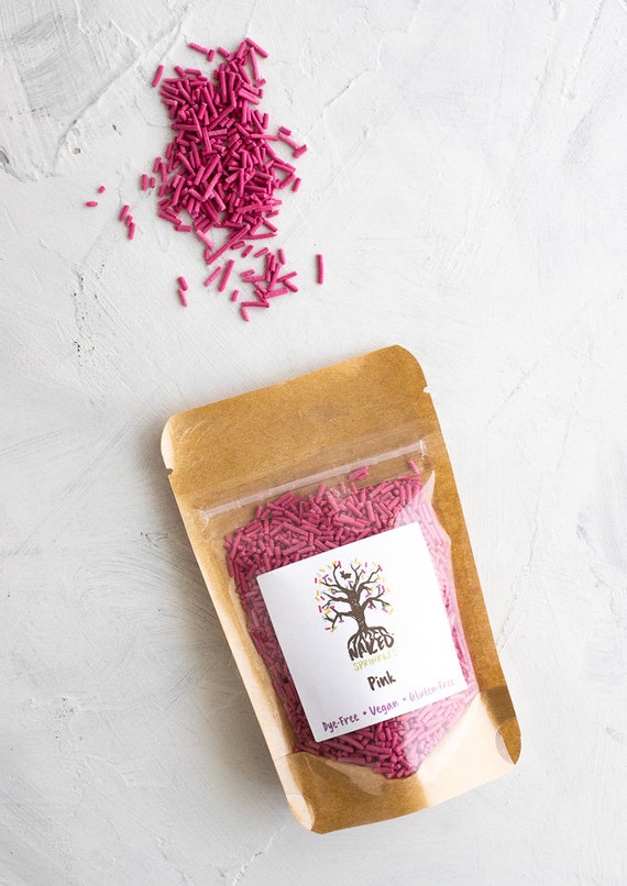 Pink Vegan Sprinkles Dye Free Sprinkles Organic Sprinkles Etsy