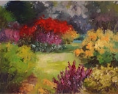 Original Bright Oil Landscape Painting, Flowers