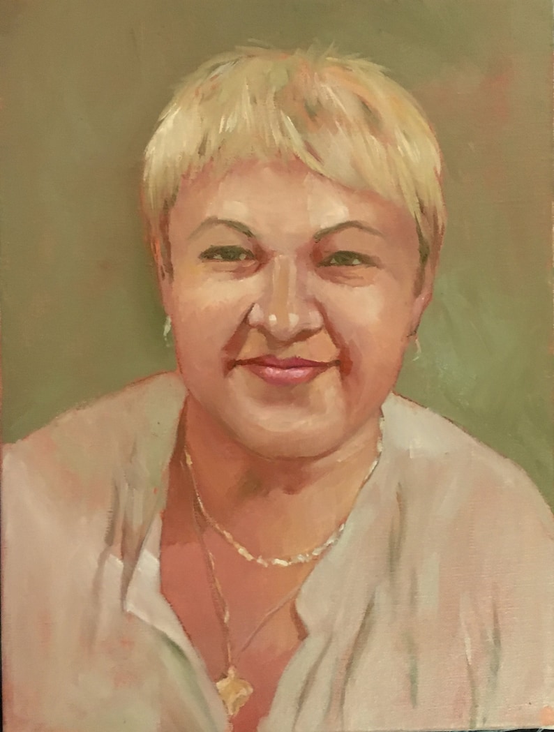 Custom Portrait Oil Painting, Oil On Canvas, Personalized Art, Realistic Painting image 5