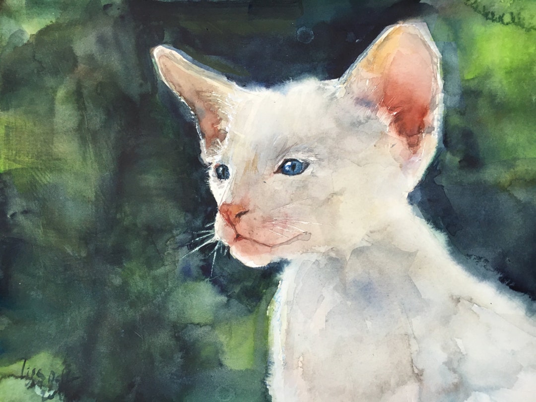 Custom Pet Portrait, Original Watercolor Painting, Cat Painting, Dog ...