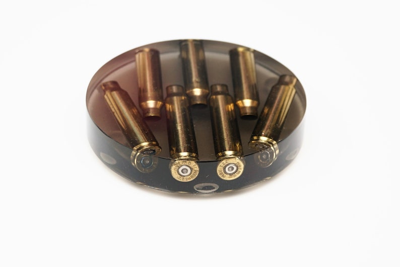 223 Bullet Casing dark Epoxy Resin Coaster, Handmade One of A Kind Gift ...