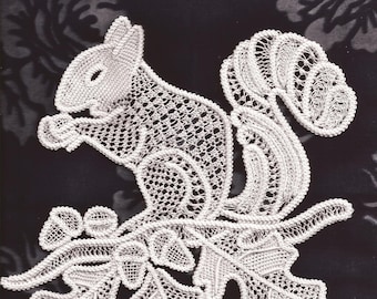 PDF Instant Download  -  Squirrel, Romanian Point Lace  -  Pattern No. 46CW