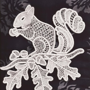 PDF Instant Download  -  Squirrel, Romanian Point Lace  -  Pattern No. 46CW