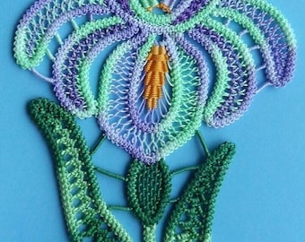 PDF Instant Download - Romanian Point Lace, Iris(Scottish Thistle) - Pattern No. 138LST