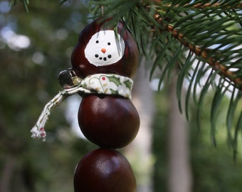 Buckeye Snowman Ornament