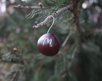 Monogrammed Buckeye Ornament