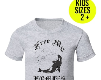 Free My Homies Kids T-Shirt Save the Whales & Dolphins!