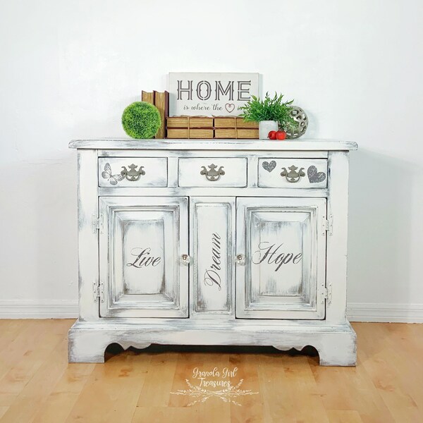 Custom Country White Side board, Buffet, Cabinet