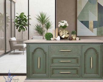 Refurbished Thomasville Green buffet, Modern farmhouse credenza