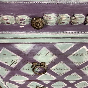 Vintage french country purple dresser image 7