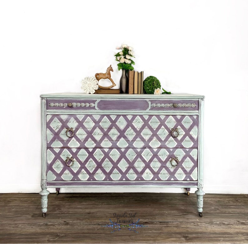 Vintage french country purple dresser image 1