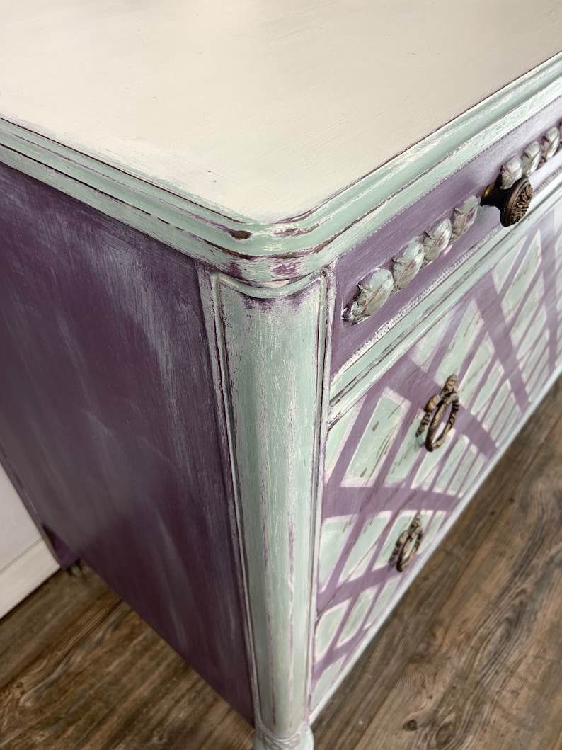 Vintage french country purple dresser image 2