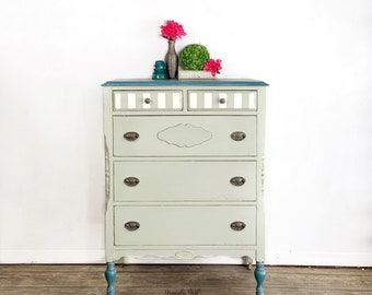 SAMPLE/Vintage Hand Painted dresser