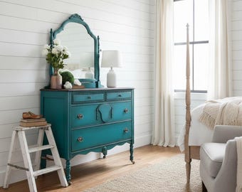 bedroom dresser blue Landocken - Brown / Blue