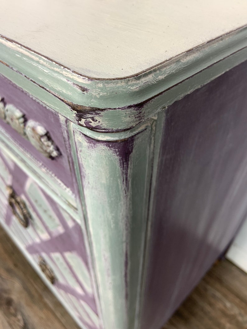 Vintage french country purple dresser image 3