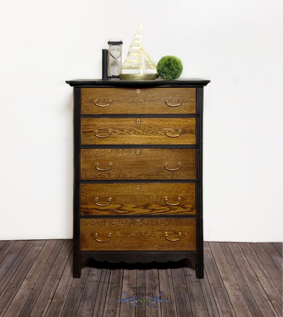 Vintage Oak Tallboy Dresser Custom Order Etsy Ireland