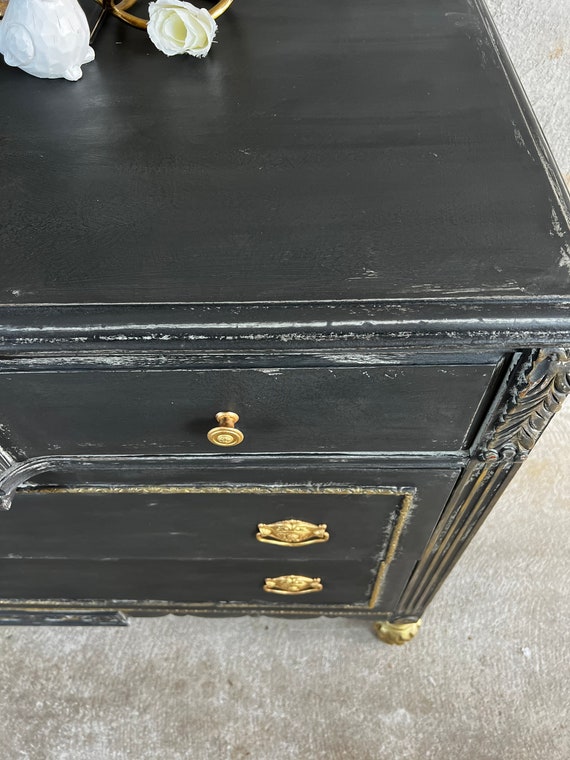 slim fit dress slacks Black & Gold Dresser – Luxe Lifestyles NYC Home