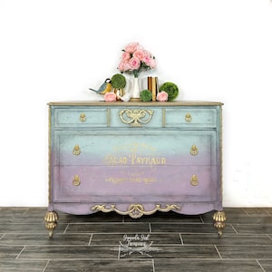 ombre purple dresser DIY Painted Ombre Dresser - Easy Room Decor
