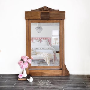 Large Antique Mirror, beveled Mirror, bedroom bathroom, Entryway decor