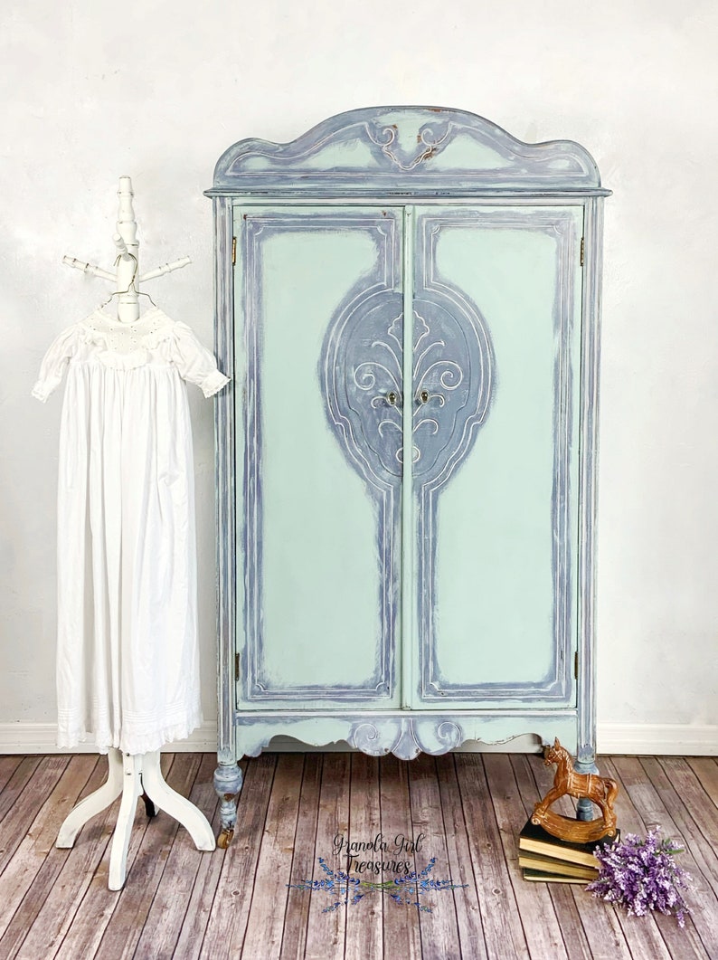 Hand-painted Armoire, Blue, Purple Armoire, Custom Order, SAMPLE - Etsy