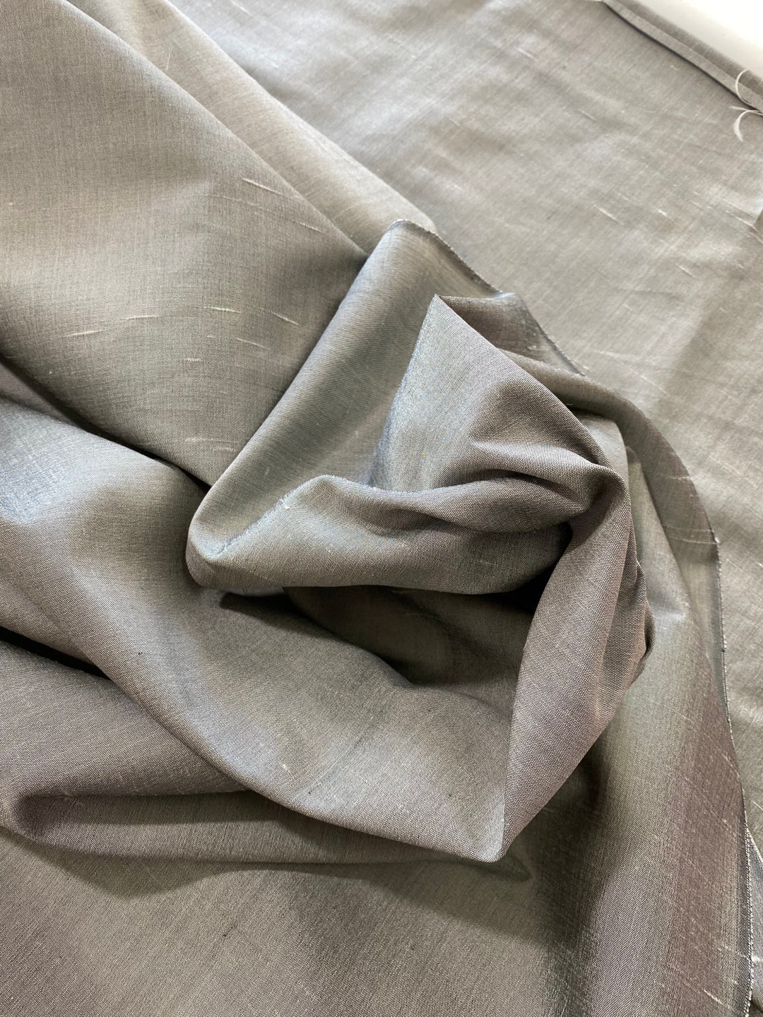 Gray Taffeta Silk Fabric