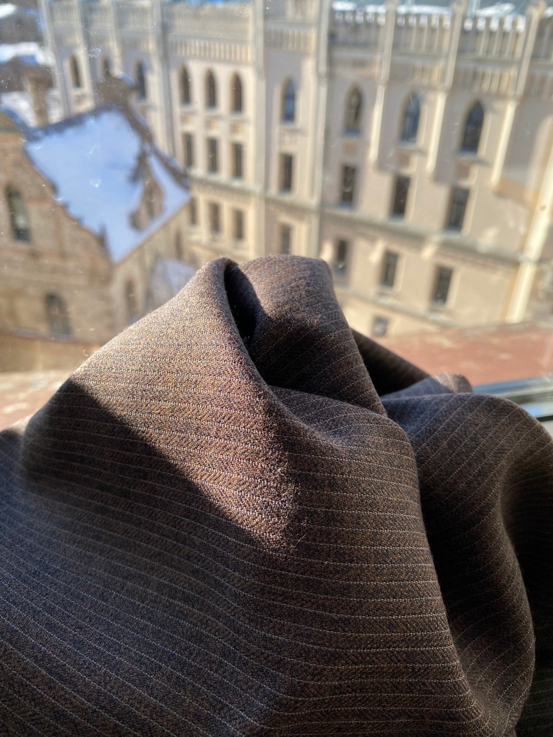 Vintage Wool Brown Suit Fabric - Etsy