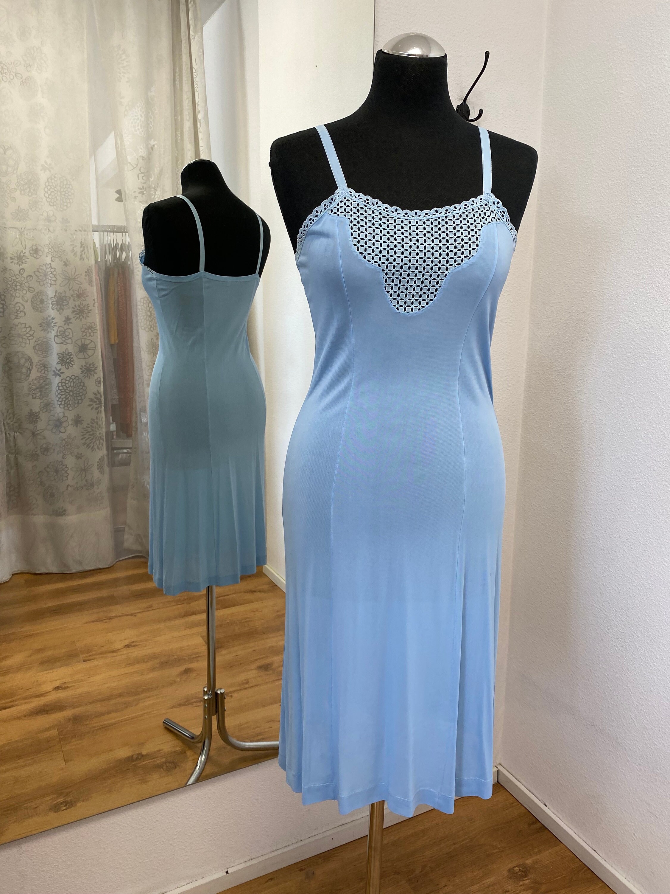 Robe nuisette vintage bleu ciel Nuisette Lingerie nuisette en dentelle de nylon Etsy France