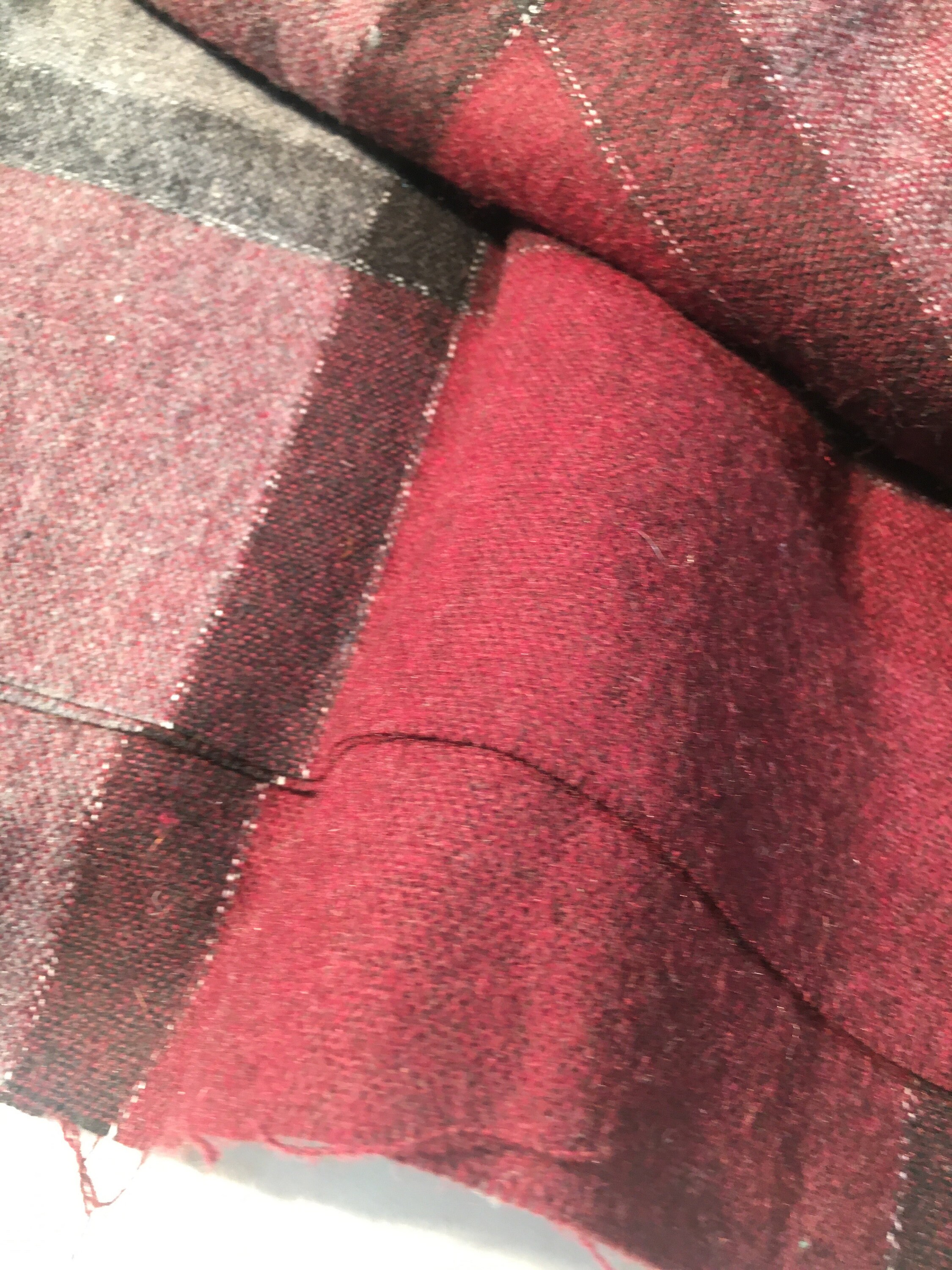 Vintage Wool Fabric/ Vintage Fabric / Wool Fabric / Plaid Fabric Etsy