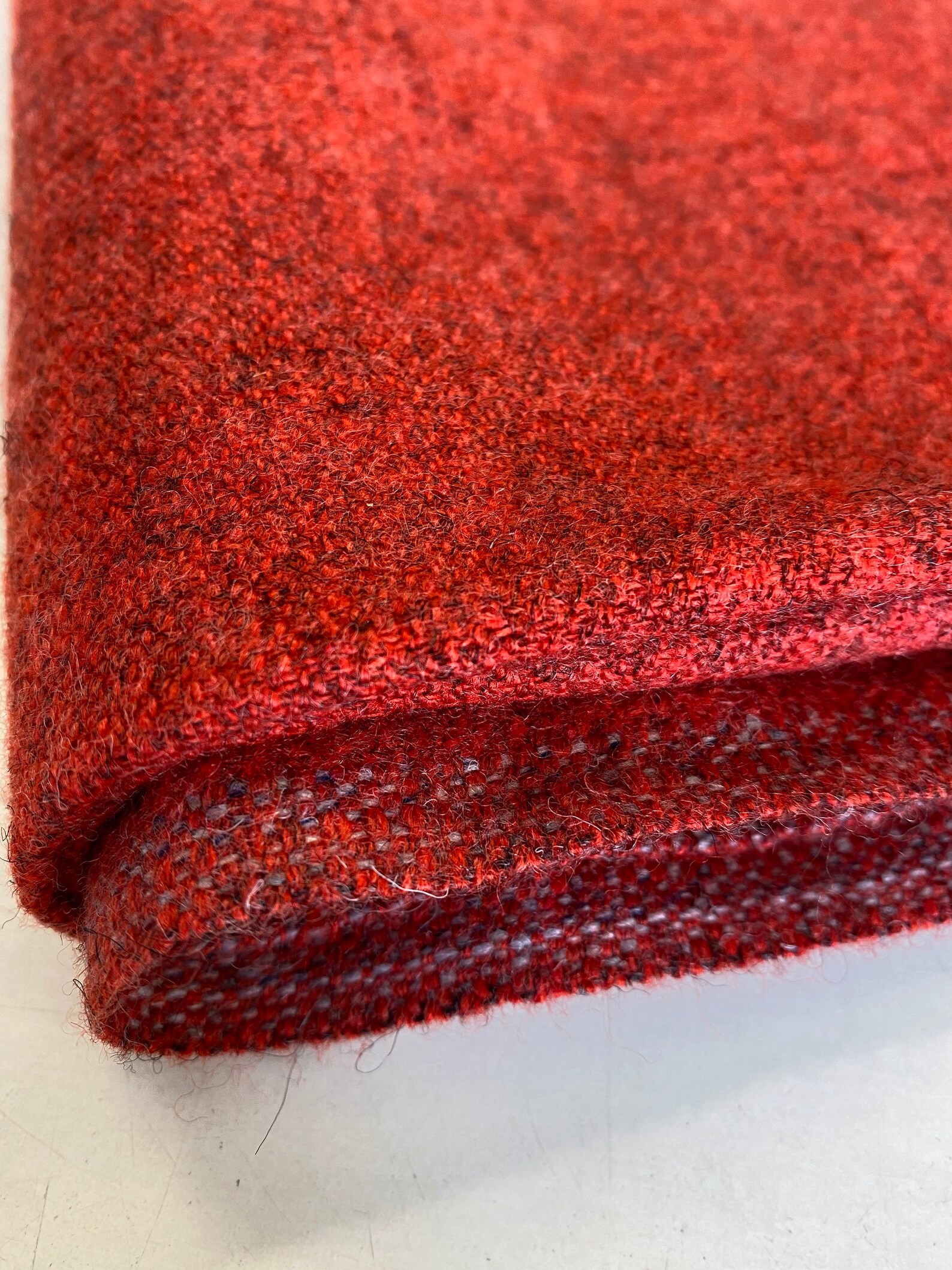 Vintage wool fabric/ Vintage fabric / Red wool fabric / Red Etsy
